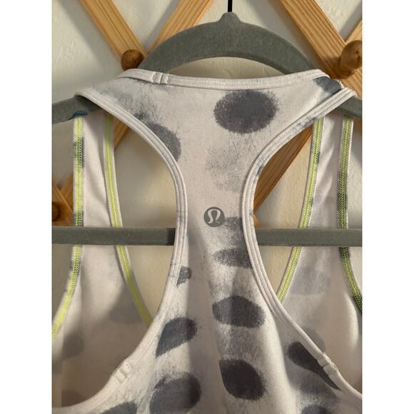 Lululemon Top Women's 0-2 Cool Racerback Tank Seaside Dot White Fossil - Picture 4 of 4